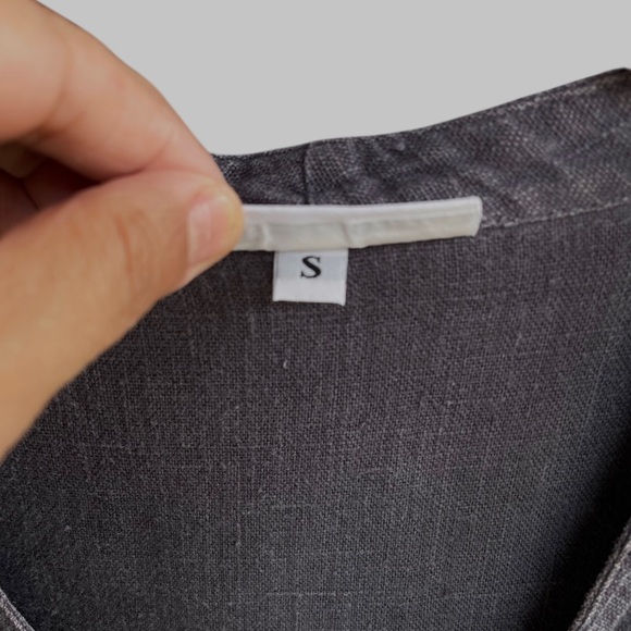 bryn Walker Charcoal Gray V-Neck Wrap Tunic S - Picture 6 of 6